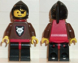 LEGO cas234 Wolf People - Wolfpack 2 with Brown Arms, Black Hood, Red Cape