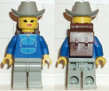 LEGO par046 Jogging Suit, Light Gray Legs, Light Gray Cowboy Hat, Backpack