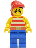LEGO pi043 Pirate Red / White Stripes Shirt, Blue Legs, Red Bandana
